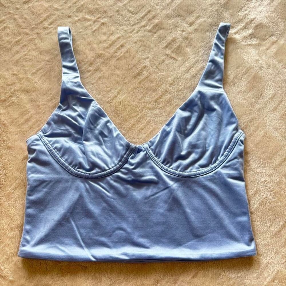 Aerie Women's Blue and Purple Crop-top